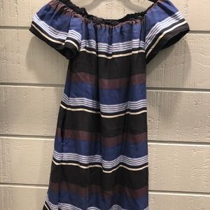 Banana Republic Xs Silk Stripe Off Shoulde…